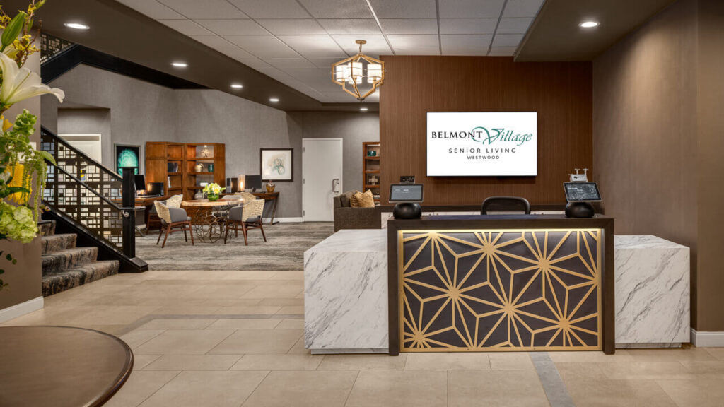 Belmont Village Senior Living Westwood dining room, Los Angeles CA