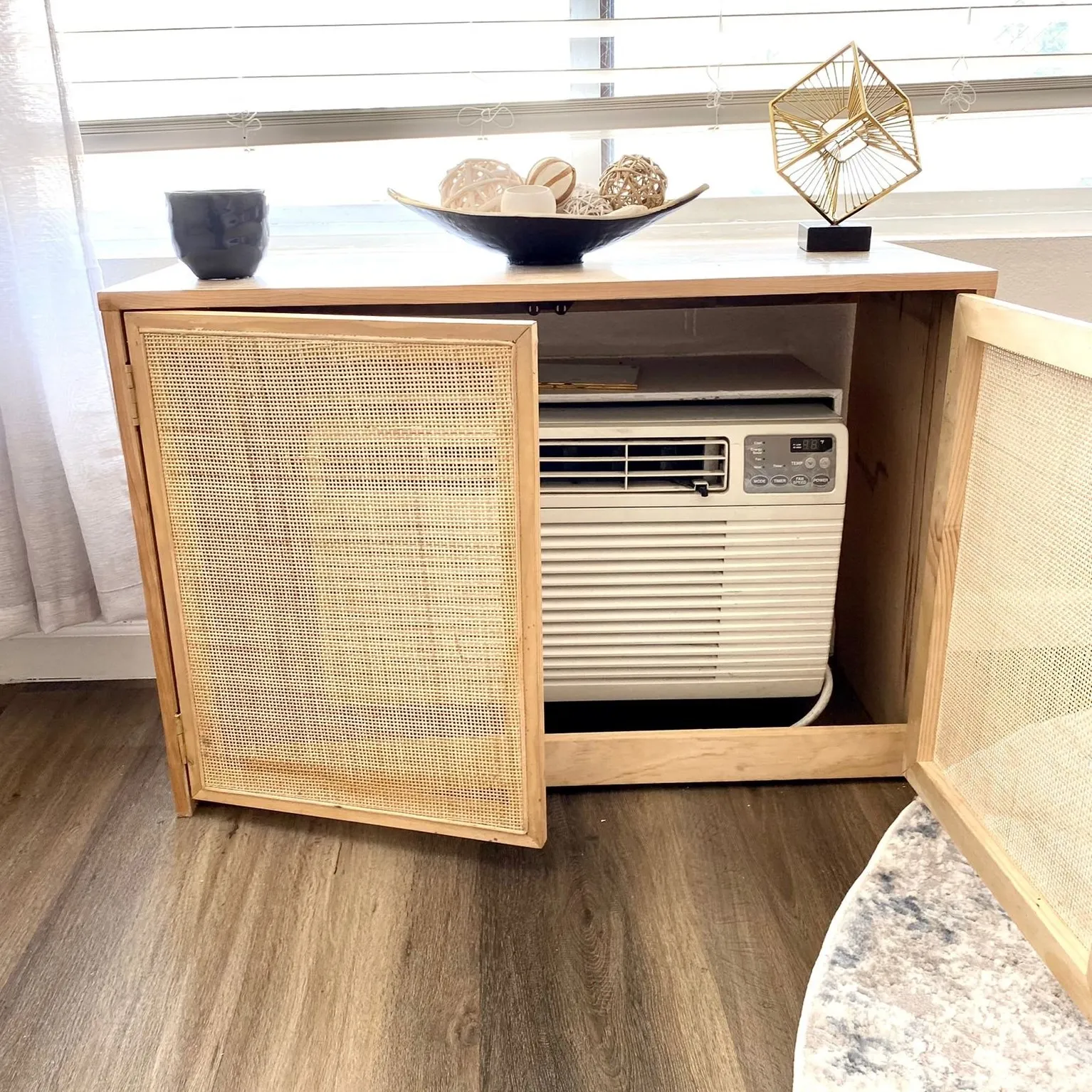 Image of the A-C unit inside a wicker cabinet, Plaza at Westwood Senior Living, The, Assisted Living in Los Angeles, CA