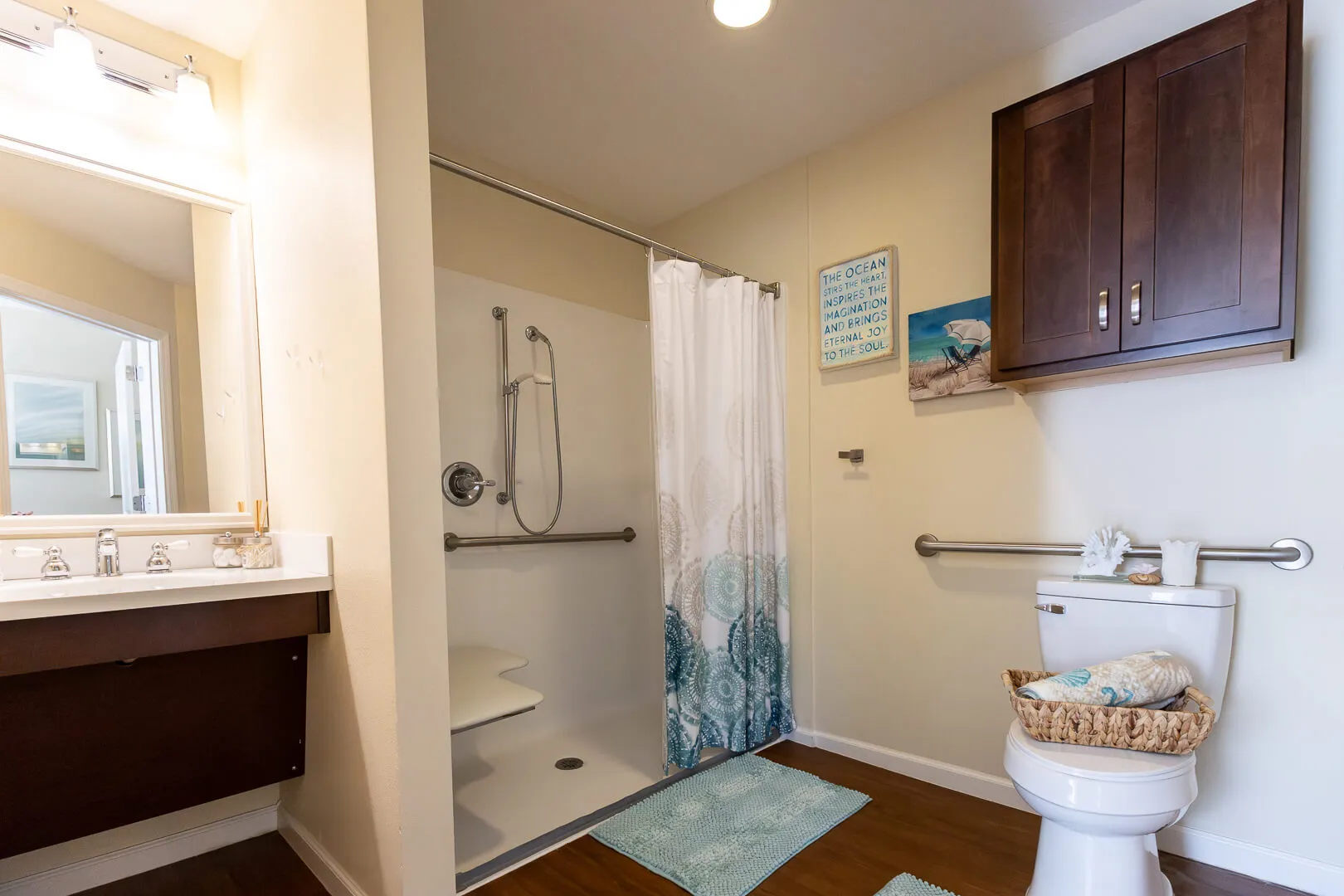 Bathroom and Shower Area at Senior Living Apartment