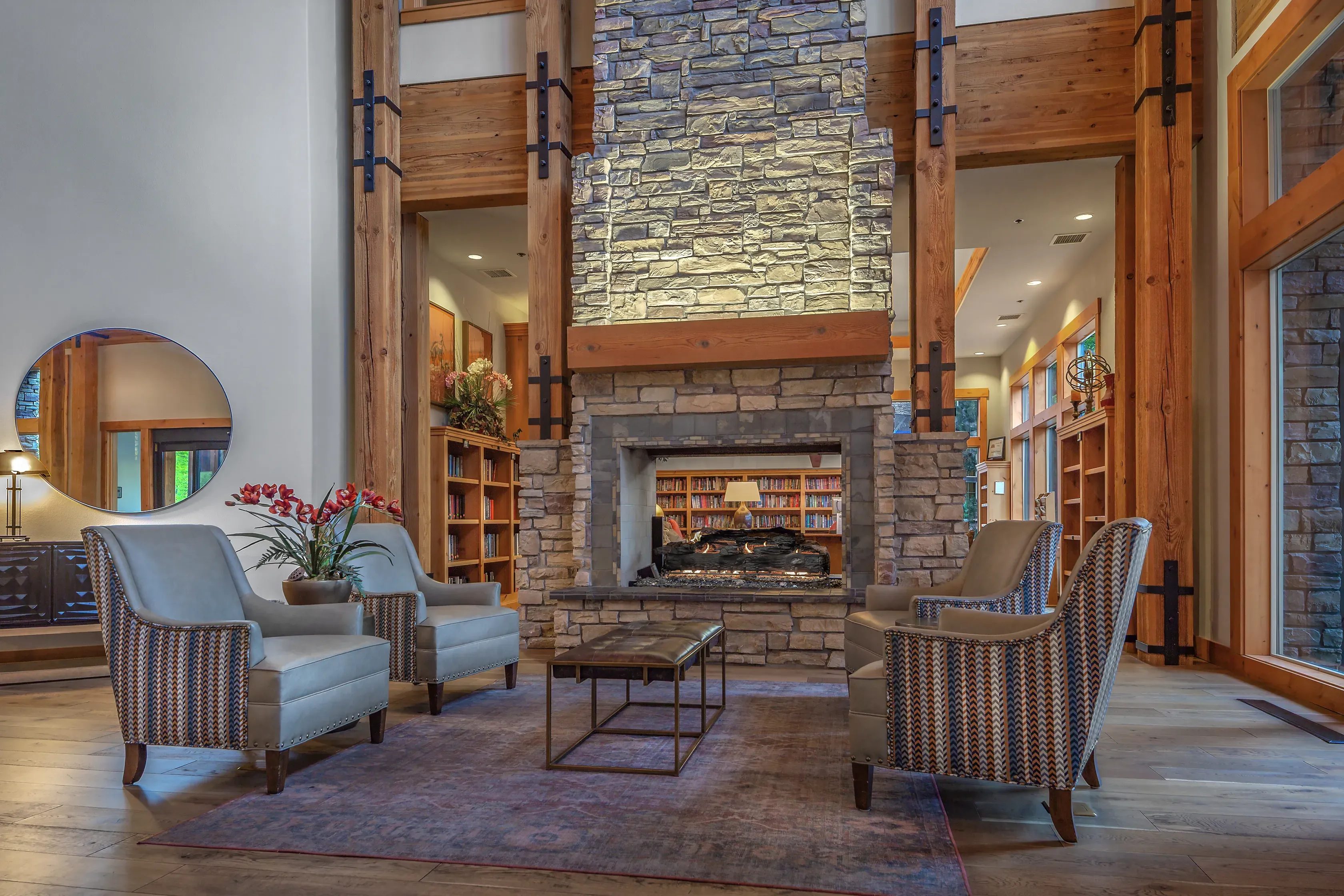 Grand Lodge Lobby, Touchmark at Meadow Lake Village, Assisted Living in Meridian, ID