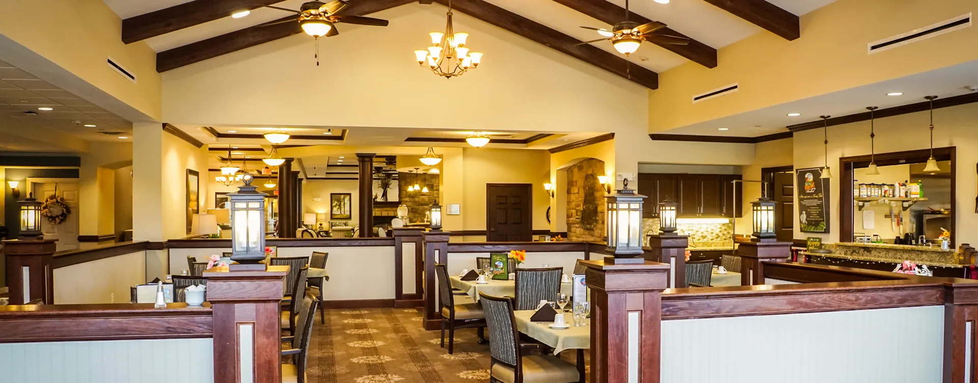 Enjoy homestyle food with made-from-scratch recipes in our dining room, Bickford of Aurora, Assisted Living in Aurora, IL